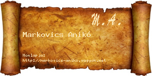 Markovics Anikó névjegykártya