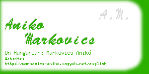 aniko markovics business card